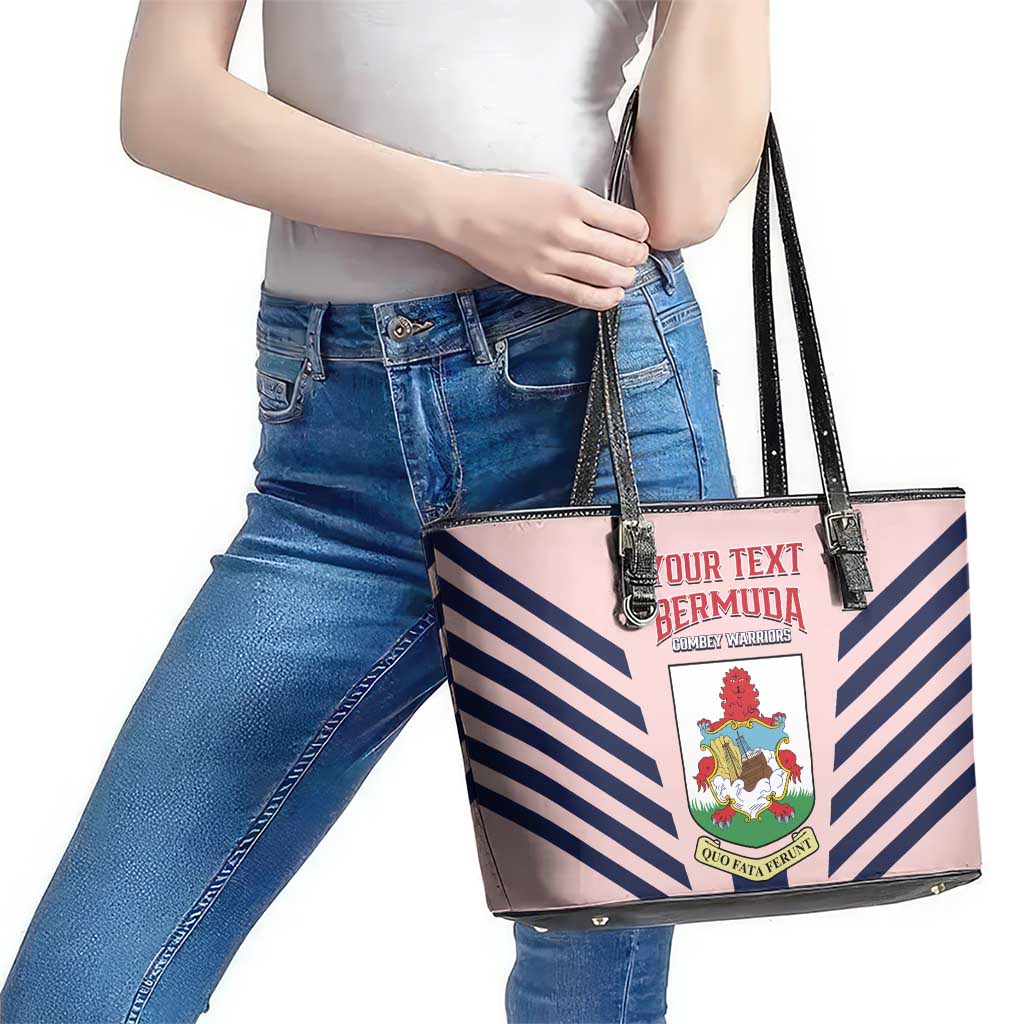 Custom Bermuda Football Leather Tote Bag 2025 Go Gombey Warriors - Pink