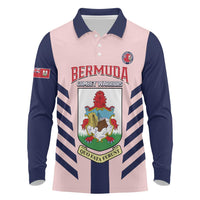 Custom Bermuda Football Long Sleeve Polo Shirt 2025 Go Gombey Warriors - Pink