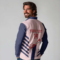 Custom Bermuda Football Long Sleeve Polo Shirt 2025 Go Gombey Warriors - Pink