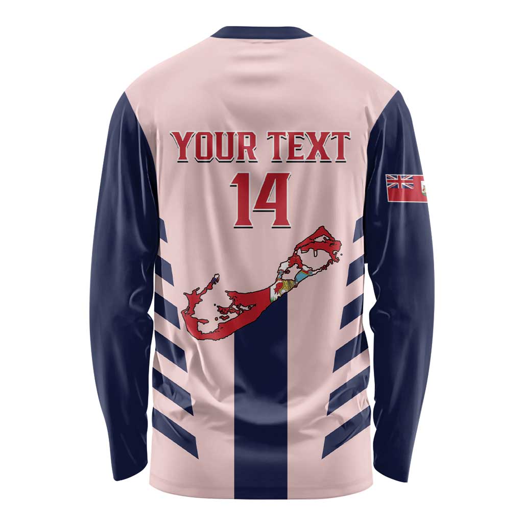 Custom Bermuda Football Long Sleeve Shirt 2025 Go Gombey Warriors - Pink