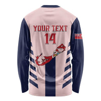 Custom Bermuda Football Long Sleeve Shirt 2025 Go Gombey Warriors - Pink