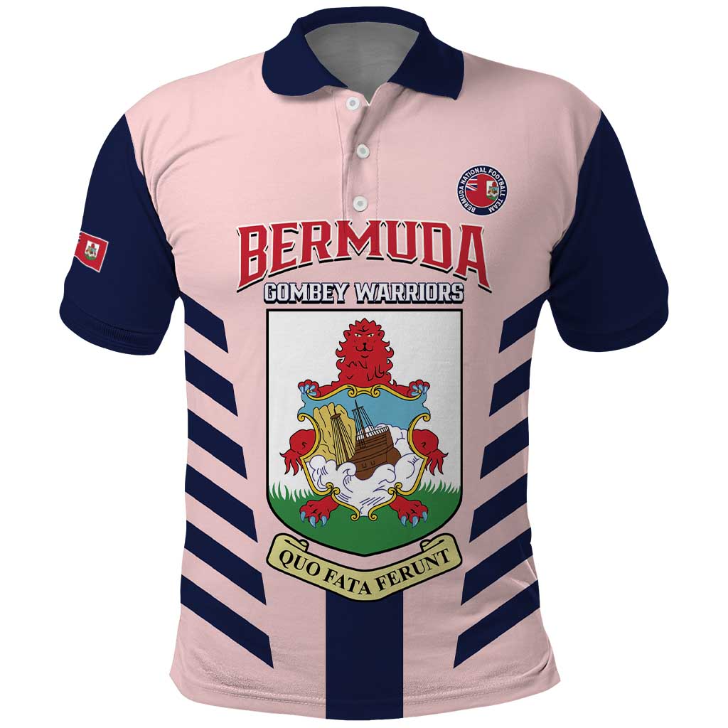 Custom Bermuda Football Polo Shirt 2025 Go Gombey Warriors - Pink