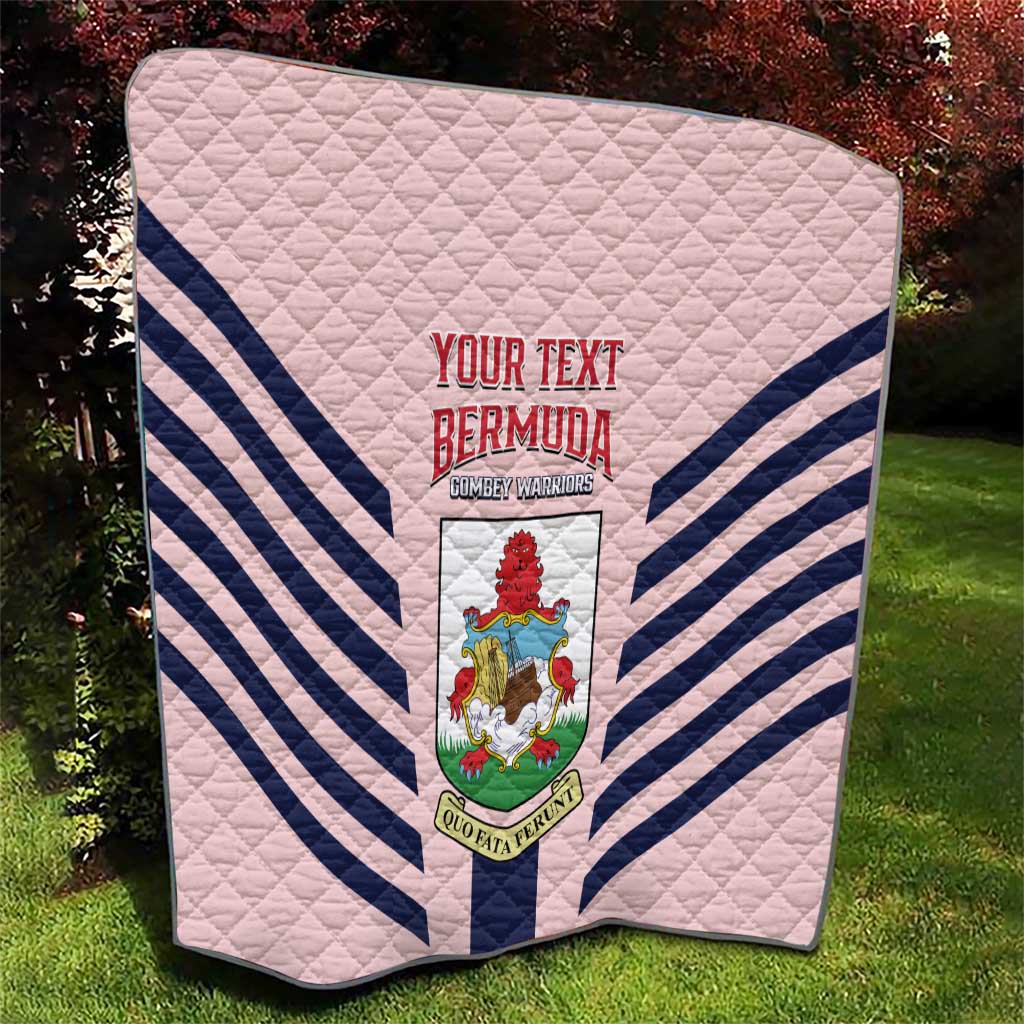Custom Bermuda Football Quilt 2025 Go Gombey Warriors - Pink