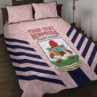 Custom Bermuda Football Quilt Bed Set 2025 Go Gombey Warriors - Pink