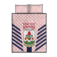 Custom Bermuda Football Quilt Bed Set 2025 Go Gombey Warriors - Pink
