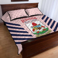 Custom Bermuda Football Quilt Bed Set 2025 Go Gombey Warriors - Pink