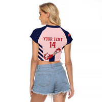 Custom Bermuda Football Raglan Cropped T Shirt 2025 Go Gombey Warriors - Pink