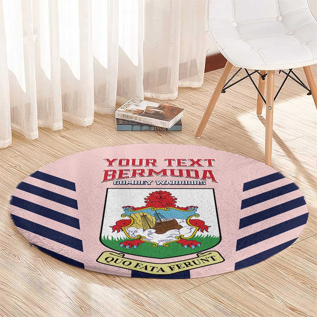 Custom Bermuda Football Round Carpet 2025 Go Gombey Warriors - Pink