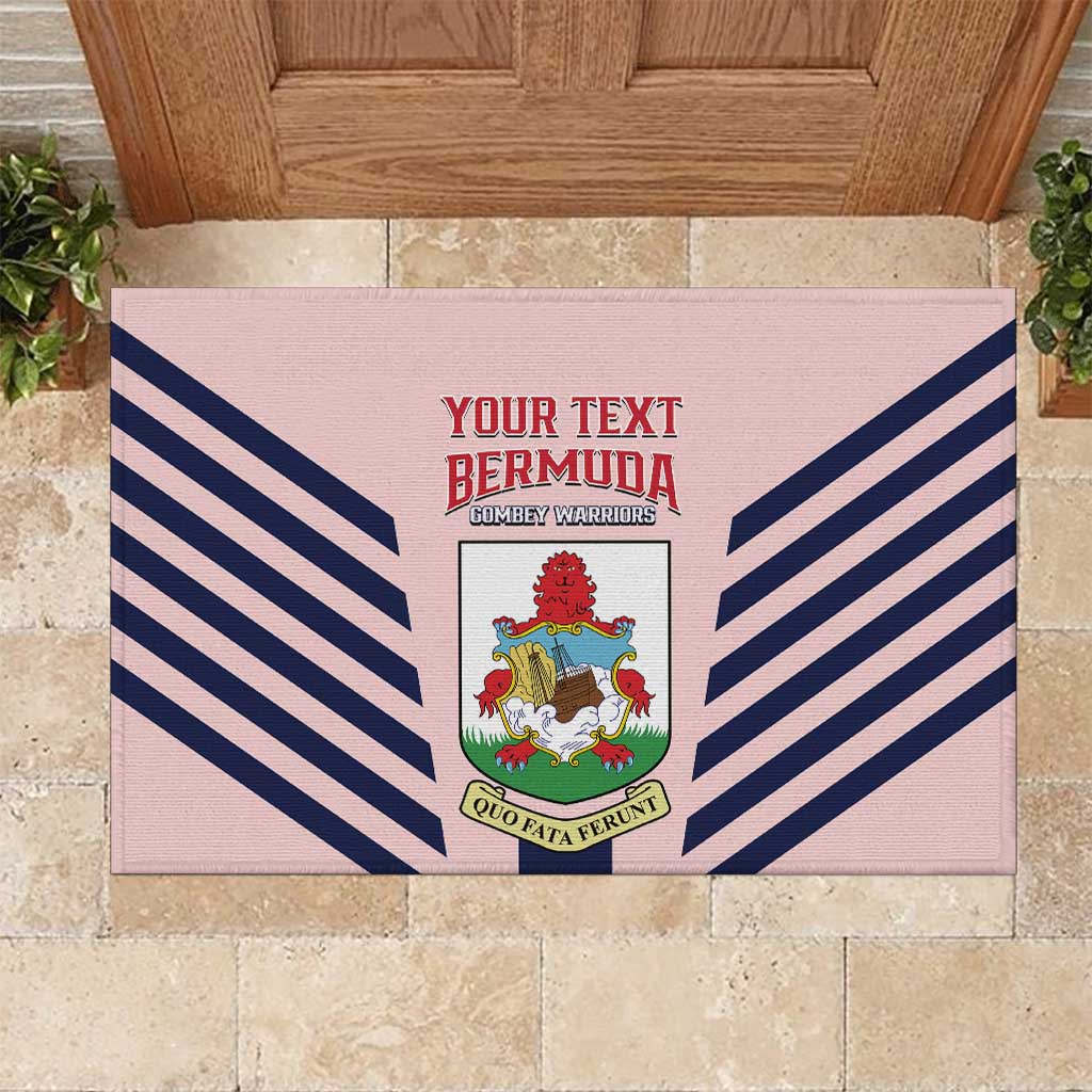 Custom Bermuda Football Rubber Doormat 2025 Go Gombey Warriors - Pink
