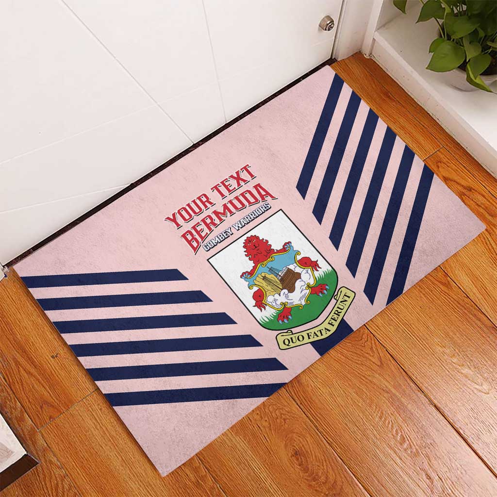 Custom Bermuda Football Rubber Doormat 2025 Go Gombey Warriors - Pink