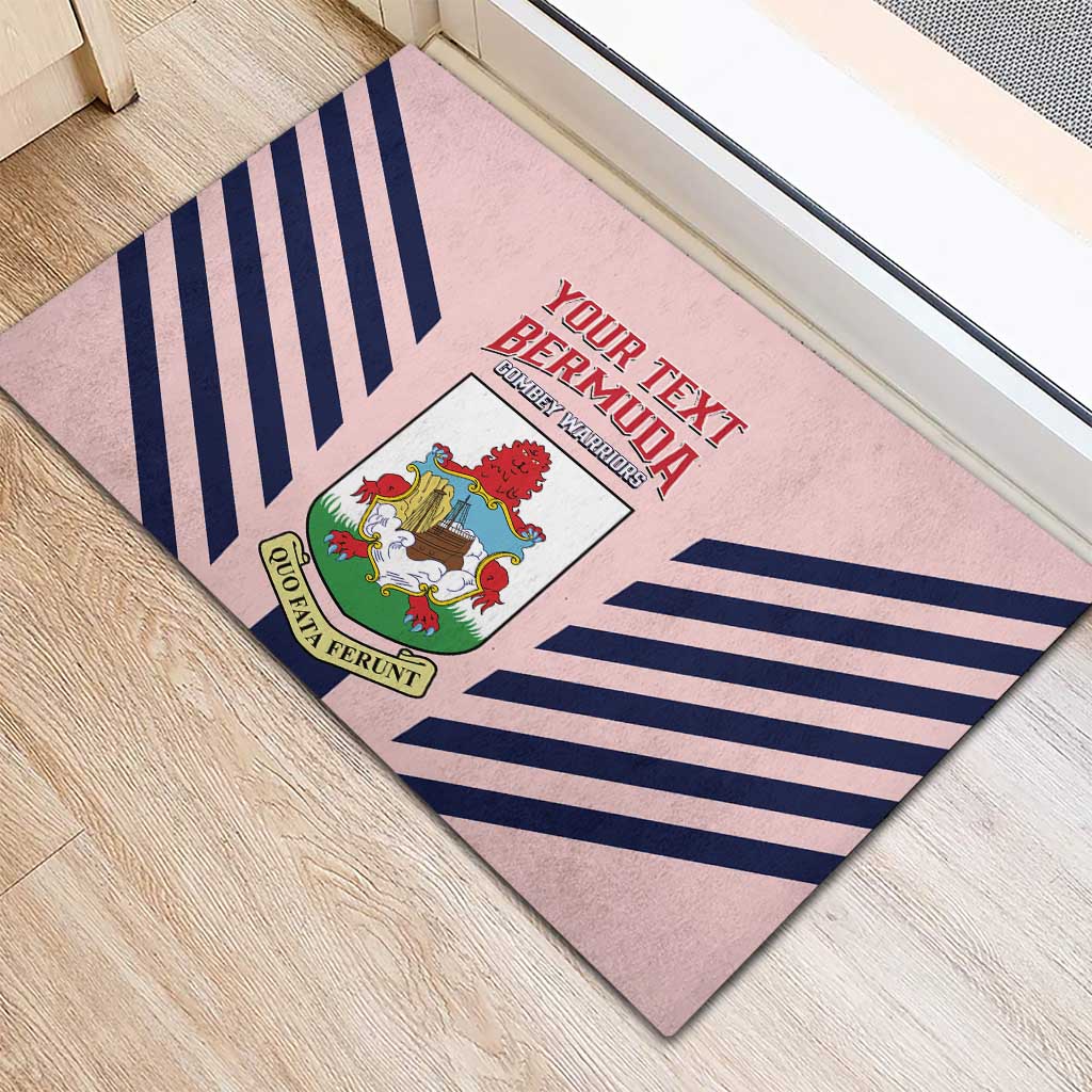 Custom Bermuda Football Rubber Doormat 2025 Go Gombey Warriors - Pink