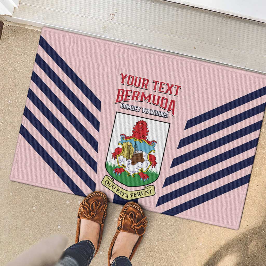 Custom Bermuda Football Rubber Doormat 2025 Go Gombey Warriors - Pink