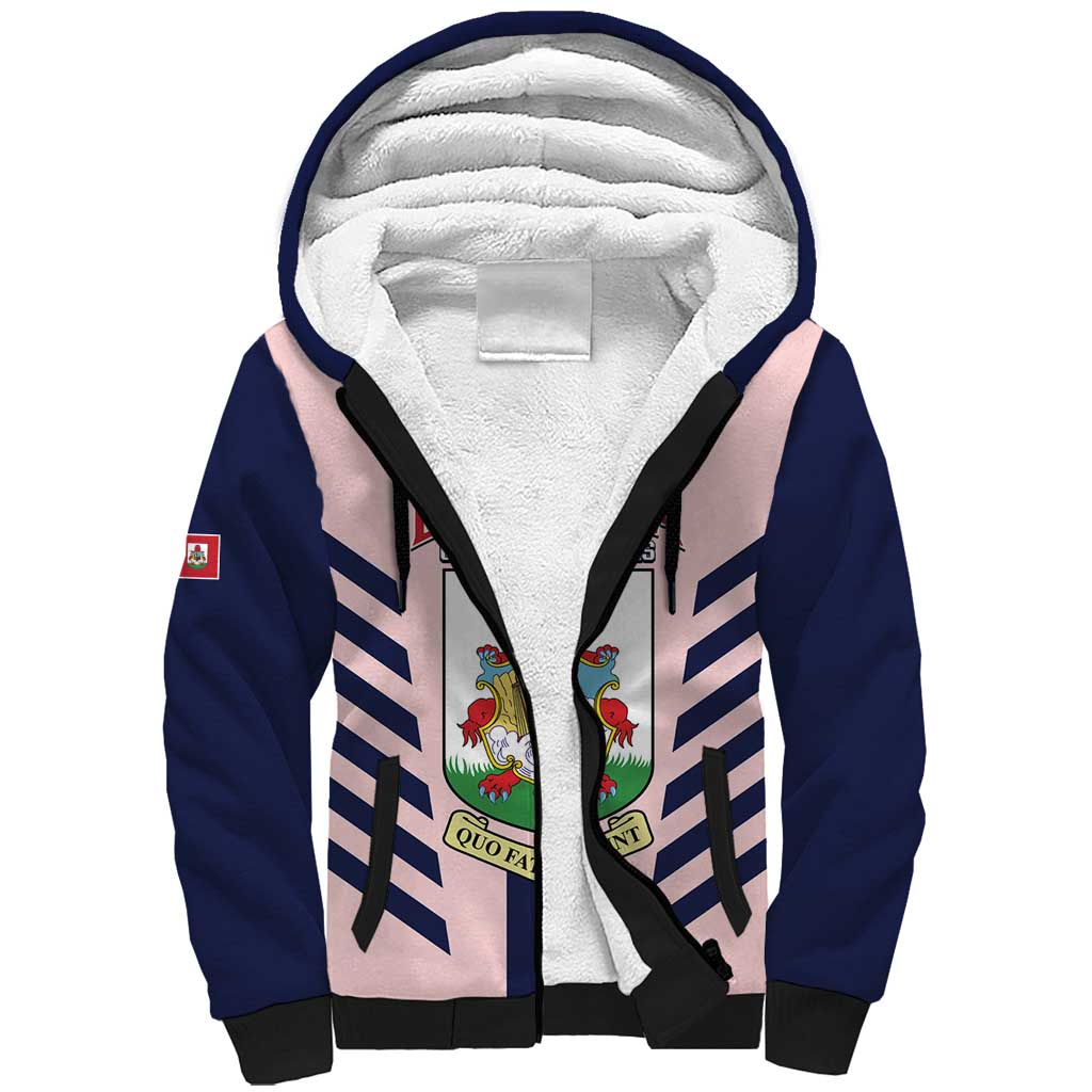 Custom Bermuda Football Sherpa Hoodie 2025 Go Gombey Warriors - Pink