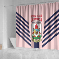 Custom Bermuda Football Shower Curtain 2025 Go Gombey Warriors - Pink