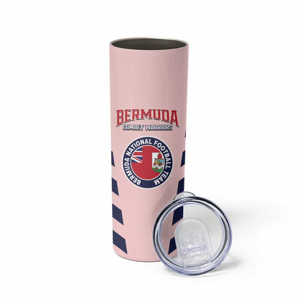 Custom Bermuda Football Skinny Tumbler 2025 Go Gombey Warriors - Pink