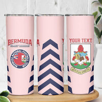 Custom Bermuda Football Skinny Tumbler 2025 Go Gombey Warriors - Pink