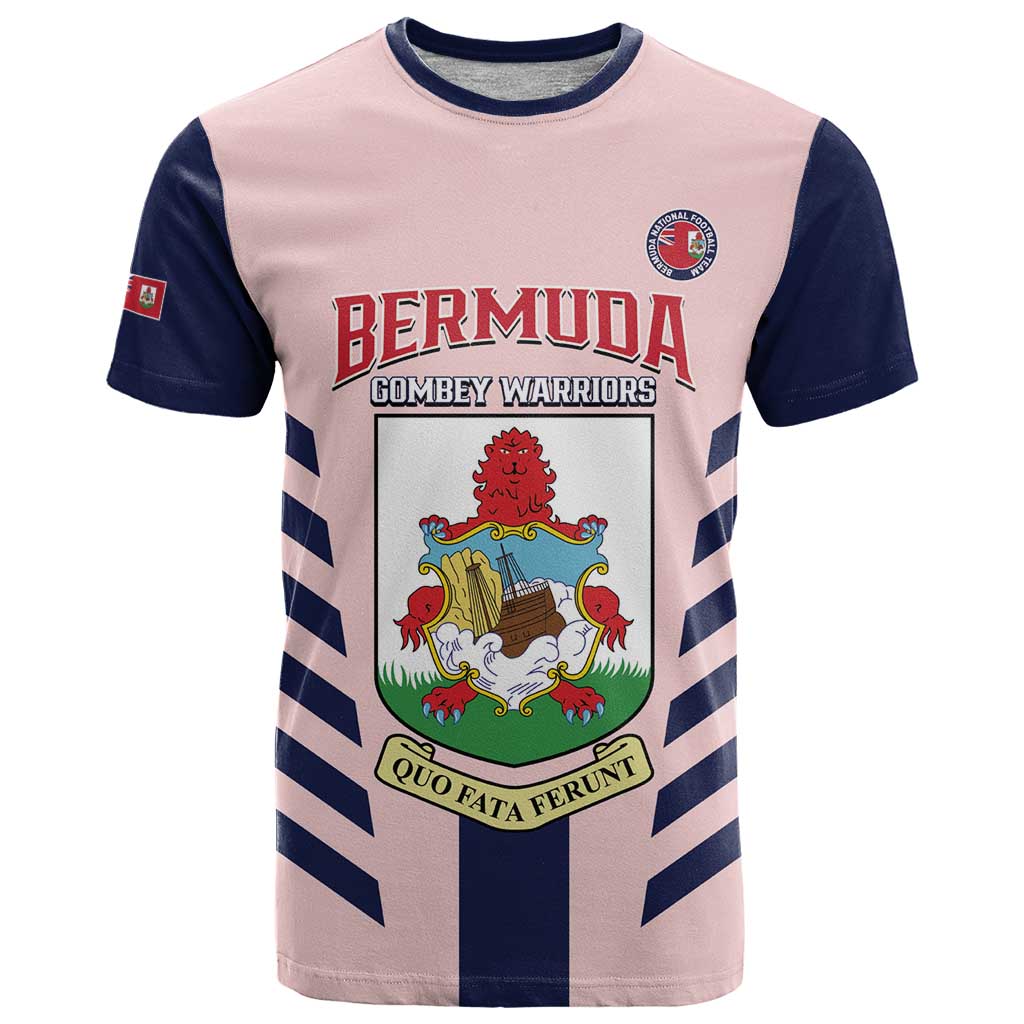 Custom Bermuda Football T Shirt 2025 Go Gombey Warriors - Pink