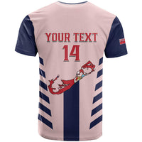 Custom Bermuda Football T Shirt 2025 Go Gombey Warriors - Pink