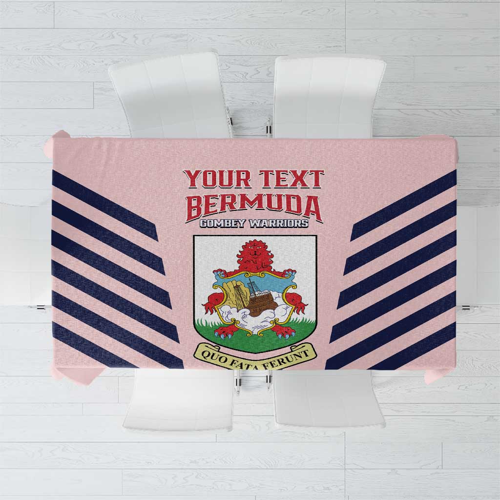 Custom Bermuda Football Tablecloth 2025 Go Gombey Warriors - Pink