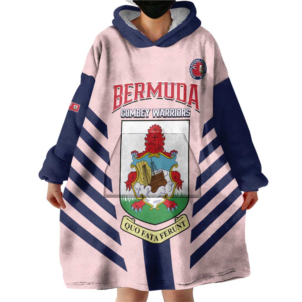 Custom Bermuda Football Wearable Blanket Hoodie 2025 Go Gombey Warriors - Pink