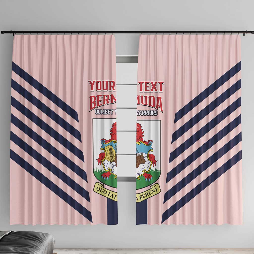 Custom Bermuda Football Window Curtain 2025 Go Gombey Warriors - Pink
