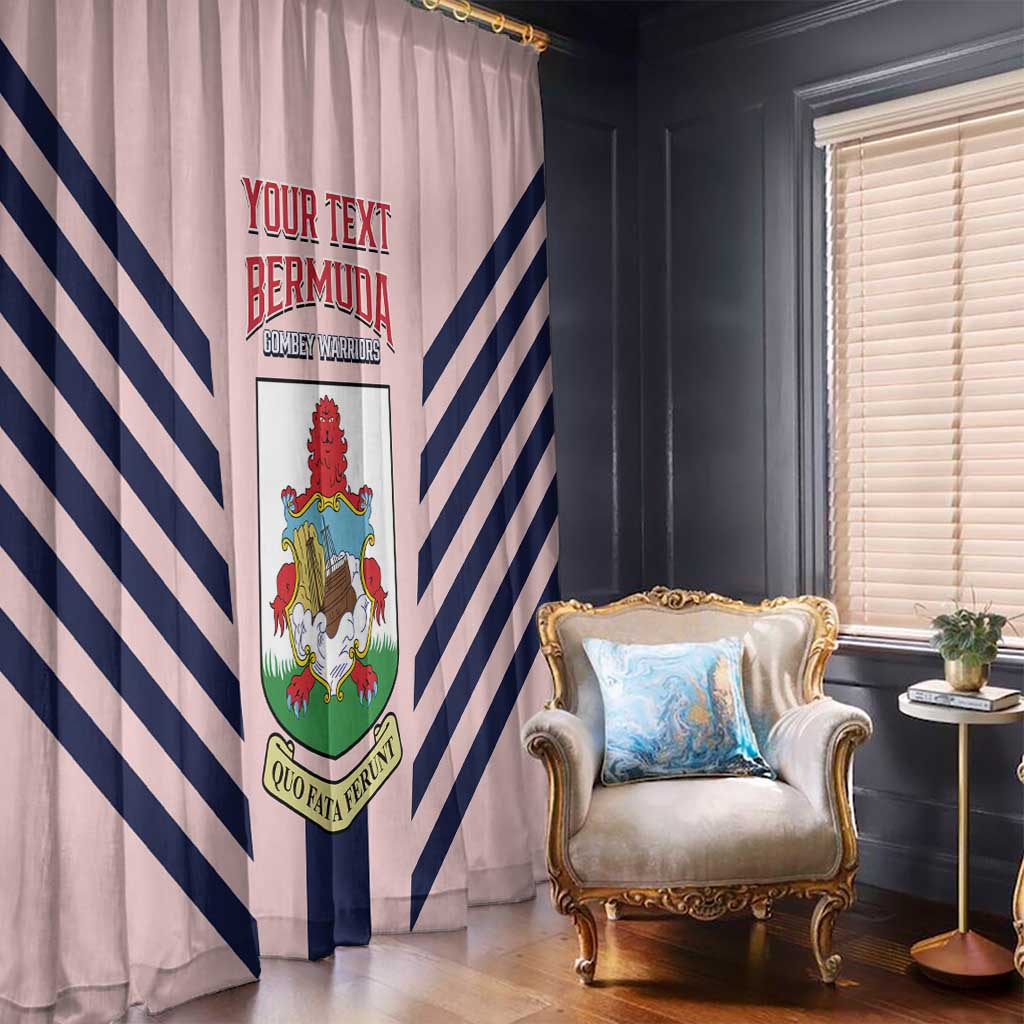Custom Bermuda Football Window Curtain 2025 Go Gombey Warriors - Pink