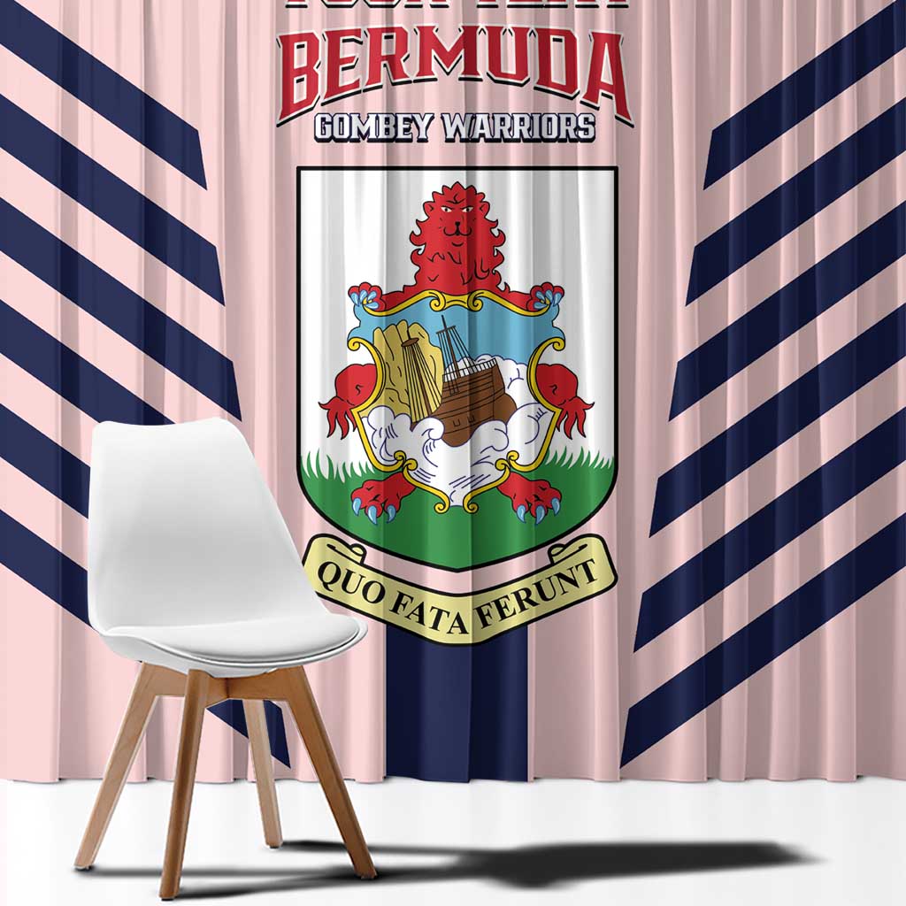 Custom Bermuda Football Window Curtain 2025 Go Gombey Warriors - Pink