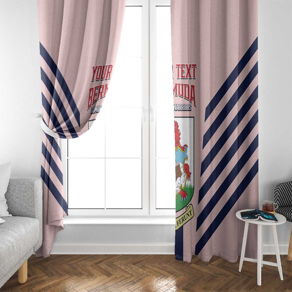 Custom Bermuda Football Window Curtain 2025 Go Gombey Warriors - Pink