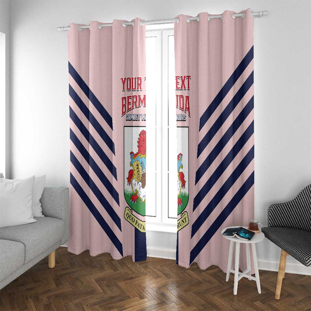 Custom Bermuda Football Window Curtain 2025 Go Gombey Warriors - Pink