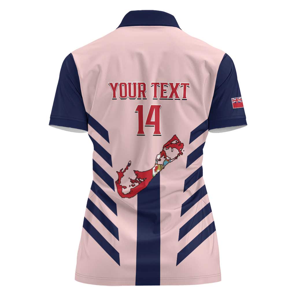 Custom Bermuda Football Women Polo Shirt 2025 Go Gombey Warriors - Pink