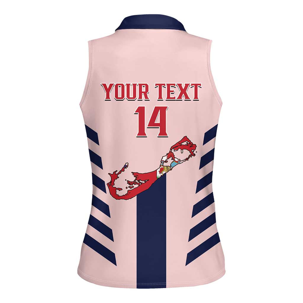 Custom Bermuda Football Women Sleeveless Polo Shirt 2025 Go Gombey Warriors - Pink