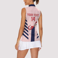 Custom Bermuda Football Women Sleeveless Polo Shirt 2025 Go Gombey Warriors - Pink