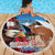 Personalised United States And Australia Beach Blanket USA Eagle With Aussie Kangaroo - Wonder Print Shop