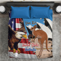 Personalised United States And Australia Bedding Set USA Eagle With Aussie Kangaroo - Wonder Print Shop
