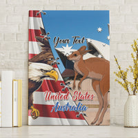 Personalised United States And Australia Canvas Wall Art USA Eagle With Aussie Kangaroo - Wonder Print Shop