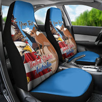 Personalised United States And Australia Car Seat Cover USA Eagle With Aussie Kangaroo - Wonder Print Shop