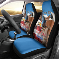 Personalised United States And Australia Car Seat Cover USA Eagle With Aussie Kangaroo - Wonder Print Shop