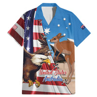 Personalised United States And Australia Family Matching Mermaid Dress and Hawaiian Shirt USA Eagle With Aussie Kangaroo - Wonder Print Shop