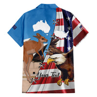 Personalised United States And Australia Family Matching Off Shoulder Maxi Dress and Hawaiian Shirt USA Eagle With Aussie Kangaroo - Wonder Print Shop