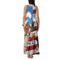 Personalised United States And Australia Family Matching Tank Maxi Dress and Hawaiian Shirt USA Eagle With Aussie Kangaroo - Wonder Print Shop