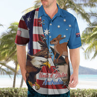 Personalised United States And Australia Hawaiian Shirt USA Eagle With Aussie Kangaroo - Wonder Print Shop