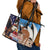 Personalised United States And Australia Leather Tote Bag USA Eagle With Aussie Kangaroo - Wonder Print Shop