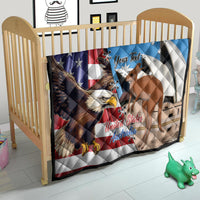 Personalised United States And Australia Quilt USA Eagle With Aussie Kangaroo - Wonder Print Shop