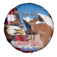 Personalised United States And Australia Spare Tire Cover USA Eagle With Aussie Kangaroo - Wonder Print Shop