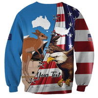 Personalised United States And Australia Sweatshirt USA Eagle With Aussie Kangaroo - Wonder Print Shop