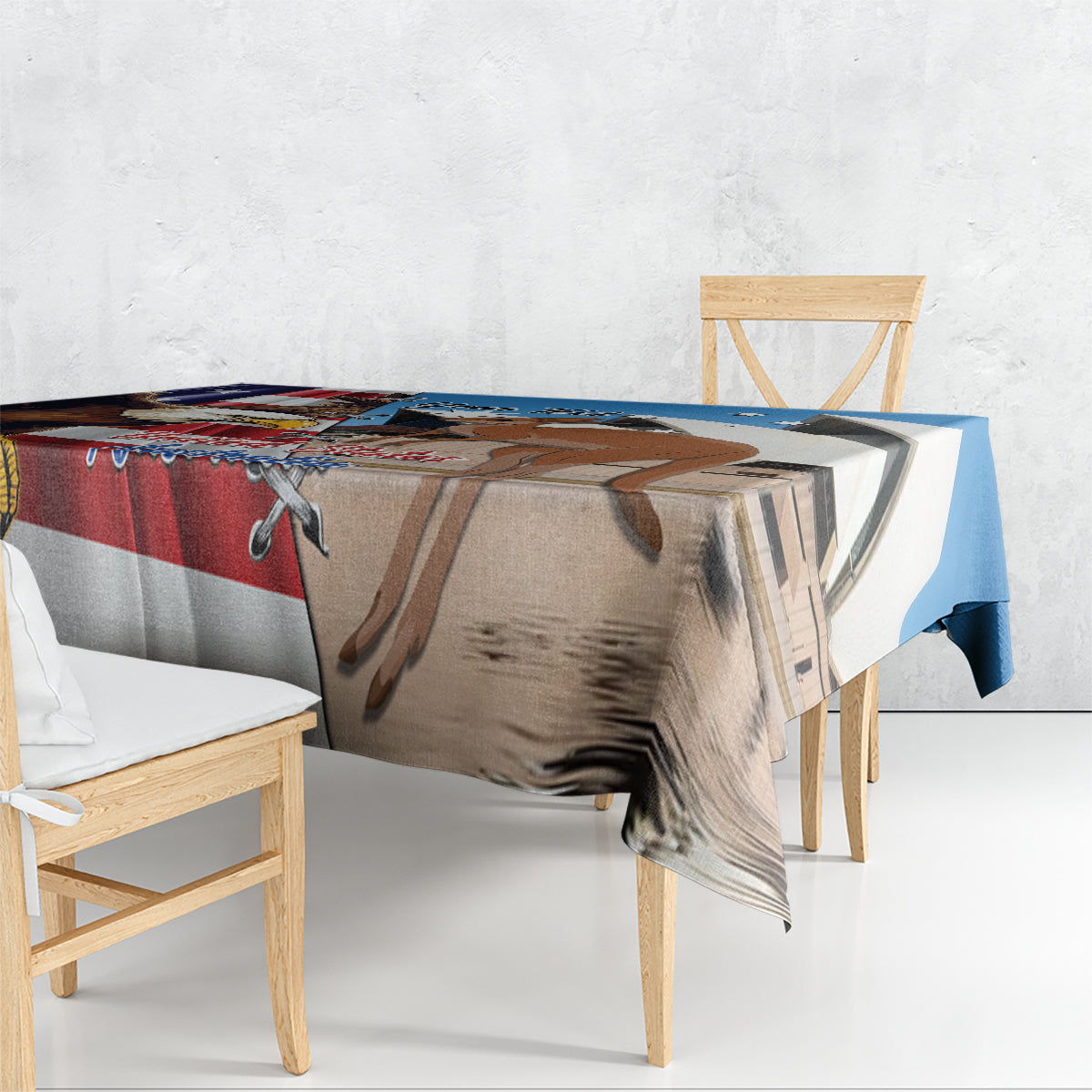 Personalised United States And Australia Tablecloth USA Eagle With Aussie Kangaroo - Wonder Print Shop