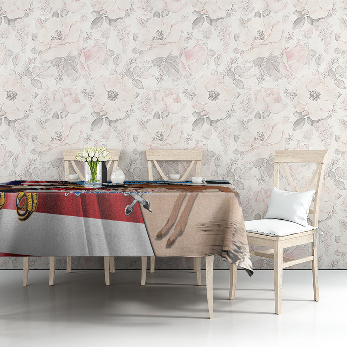 Personalised United States And Australia Tablecloth USA Eagle With Aussie Kangaroo - Wonder Print Shop