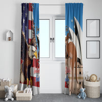 Personalised United States And Australia Window Curtain USA Eagle With Aussie Kangaroo - Wonder Print Shop