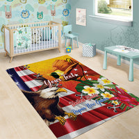Personalised United States And Papua New Guinea Area Rug USA Eagle With PNG Bird Of Paradise - Wonder Print Shop