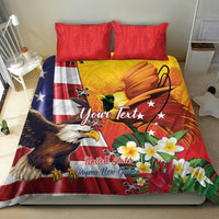 Personalised United States And Papua New Guinea Bedding Set USA Eagle With PNG Bird Of Paradise - Wonder Print Shop